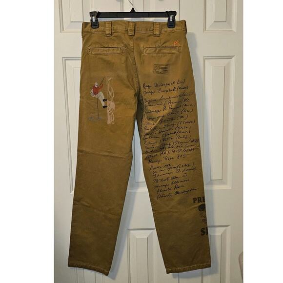 NWT P's President's Khaki Gabardine Patch Embroidery Pants Size 36 - Picture 8 of 9